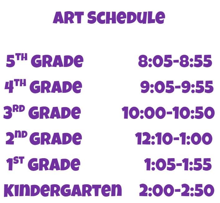 Art schedule